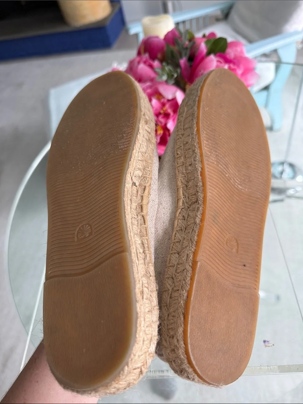 Soludos Embroidered Watermelon & Drink Espadrilles Neutral Linen Euro Summer 9.5
